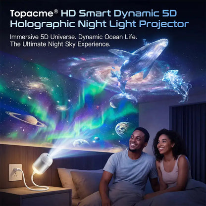 Topacme® NEXT-GEN SMART PROJECTION HD Smart Dynamic 5D Holographic Night Light Projector